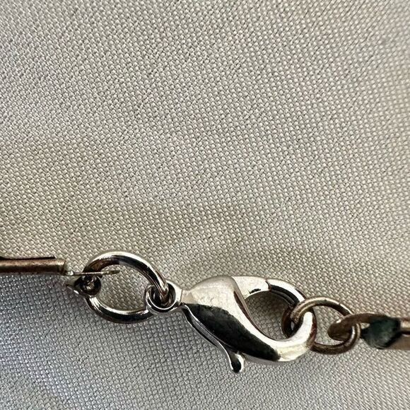 Red orange and blue long beaded necklace - Picture 8 of 9